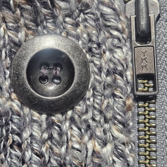 Trouvé Women’s Cropped Sweater Gray Zip M Minimalist Academia Espressocore - Picture 5 of 12